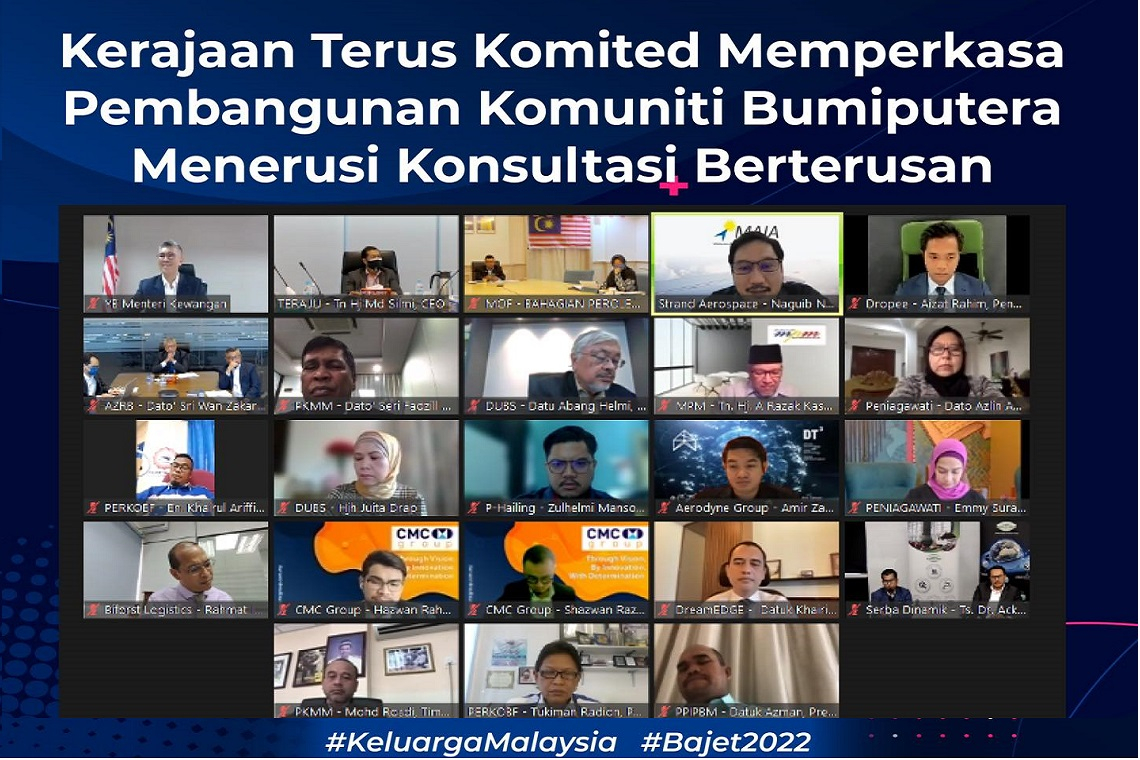 Sesi Konsultasi #Bajet2022 bersama Komuniti Perniagaan &amp; PKS Bumiputera